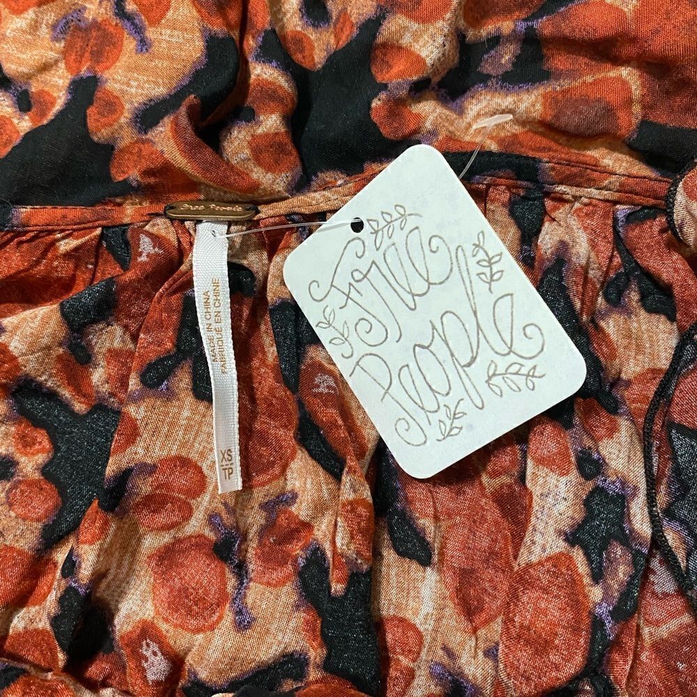 Free People One Shoulder Floral Ruffle top NWT - Picture 7 of 7